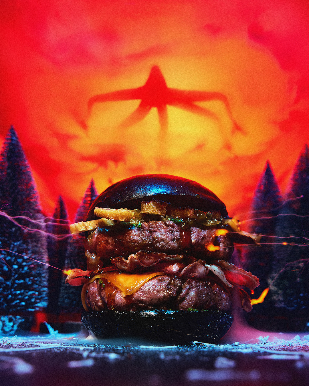 STRANGER Burger por Sancho Casual Burger. Tribute to Stranger Things